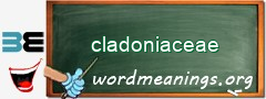 WordMeaning blackboard for cladoniaceae